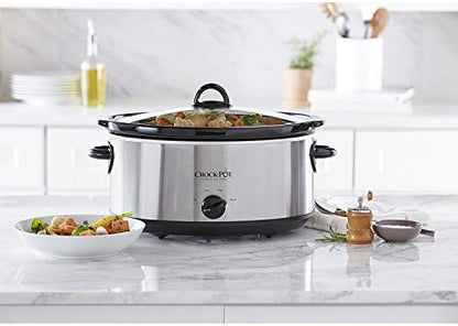 7 Quart Oval Manual Slow Cooker – Stainless Steel - Curated Catalog N9