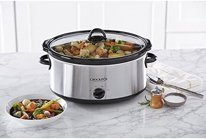 7 Quart Oval Manual Slow Cooker – Stainless Steel - Curated Catalog N9