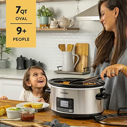7 Quart Portable Programmable Slow Cooker with Timer - Curated Catalog D3
