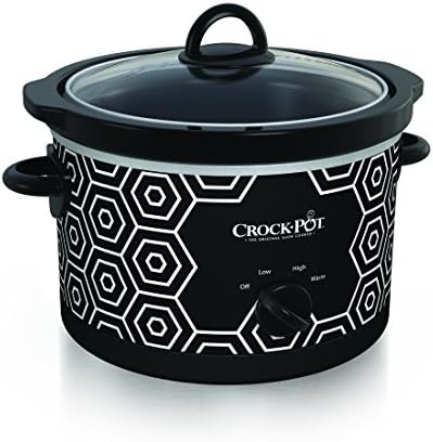 4.5 Quart Portable Slow Cooker – Black & White - Curated Catalog X0