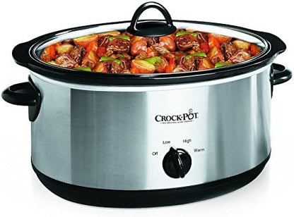 7 Quart Oval Manual Slow Cooker – Stainless Steel - Curated Catalog N9