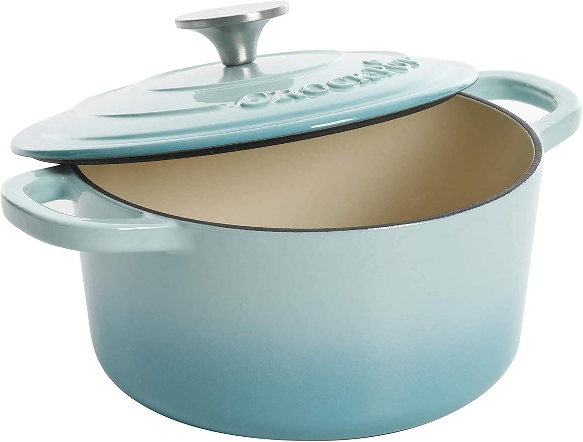 3 Quart Enameled Cast Iron Dutch Oven – Aqua - Curated Catalog Y2