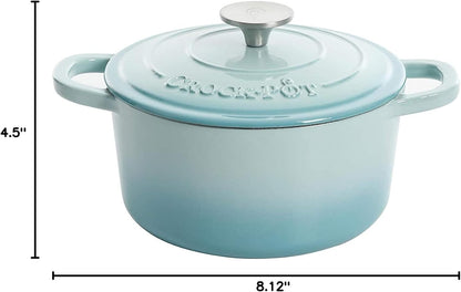 3 Quart Enameled Cast Iron Dutch Oven – Aqua - Curated Catalog Y2