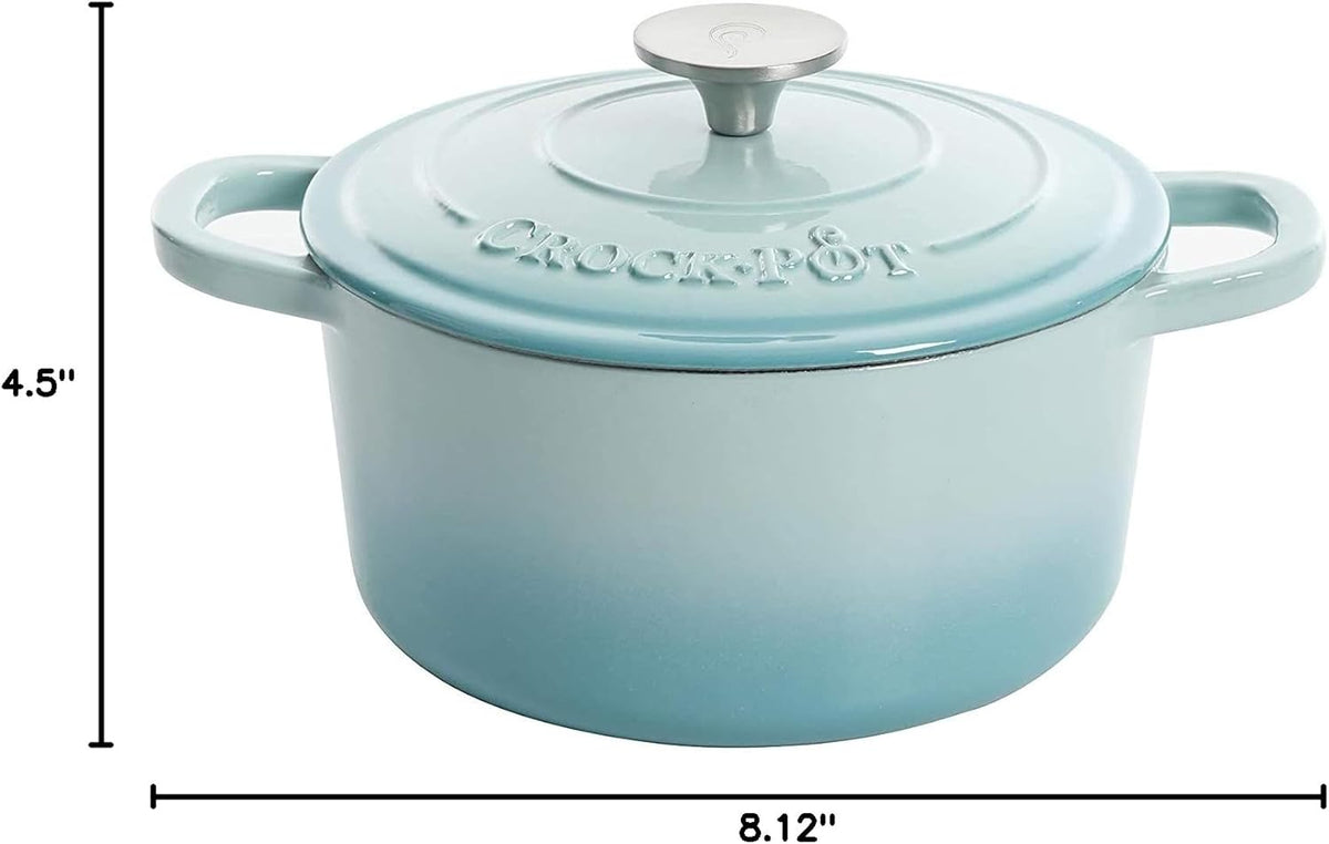3 Quart Enameled Cast Iron Dutch Oven – Aqua - Curated Catalog H7