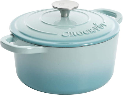 3 Quart Enameled Cast Iron Dutch Oven – Aqua - Curated Catalog Y2